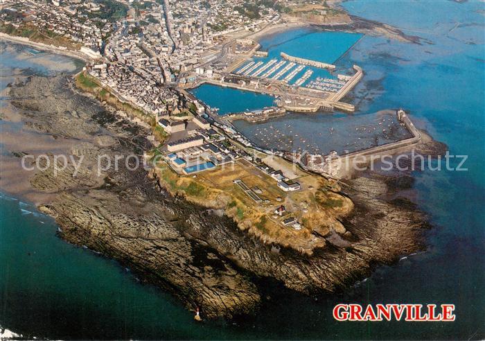 Granville 50 Manche Rochers du Roc la Haute Ville et les ports vue aérienne