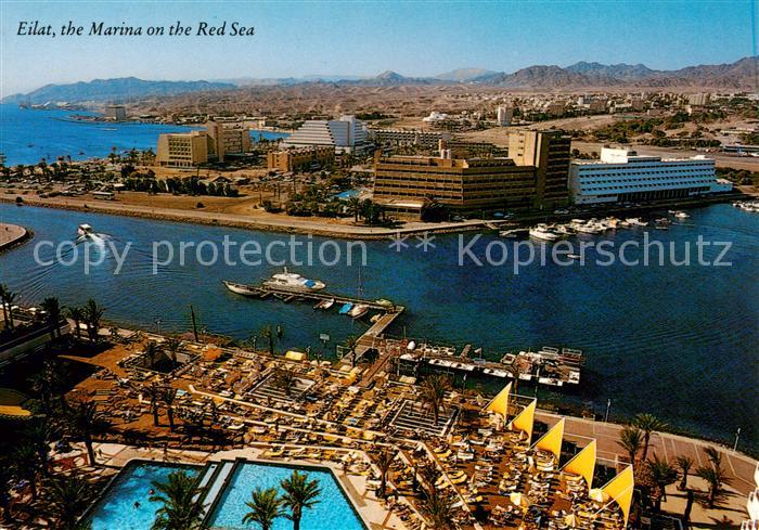 Eilat Eilath Israel The Marina and the Red Sea aerial view
