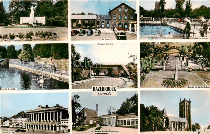 Hazebrouck 59 Nord Monument Lemire Le Jardin Public Hotel de Ville Le Groupe Sco