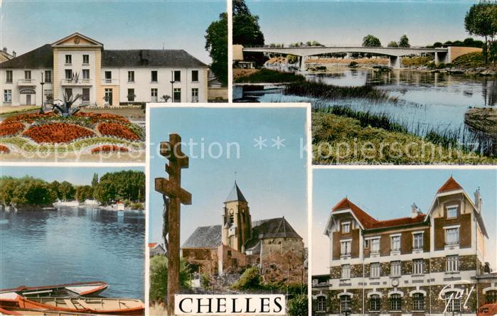 Chelles  77 Seine-et-Marne La Meirie le pont de Gournay et la Marne L’Eglise et