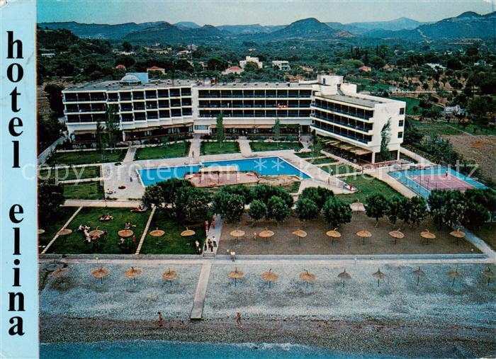 Rhodos Rhodes aegaeis Hotel Elina Pool Tennisplatz