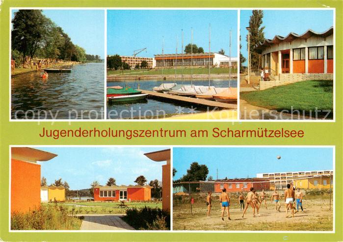 Wendisch Rietz Jugenderholungsheim am Scharmuetzelsee Strand Hafen Strandcafe Bu