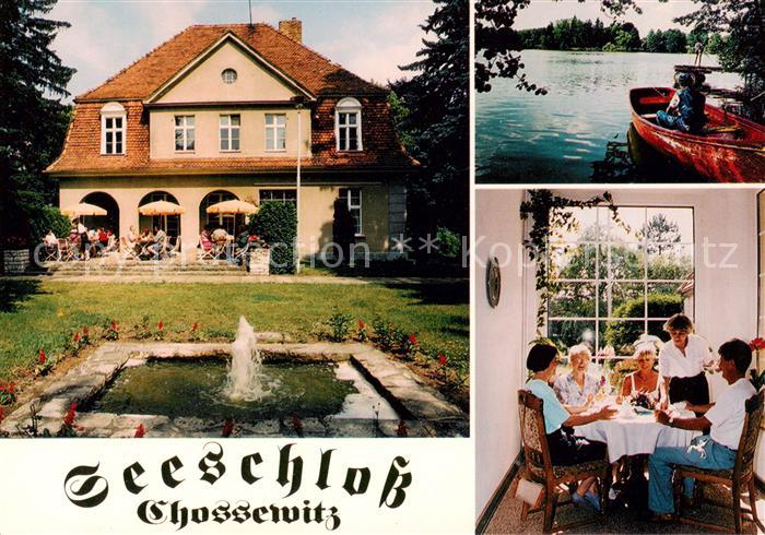 Chossewitz Seeschloss Chossewitz Hotel Gaststaette Gaststube Bootspartie
