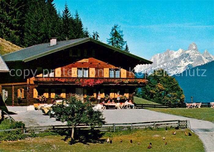 Flachau Almgasthaus Sattelbauer Dachsteinmassiv Bischofsmuetze