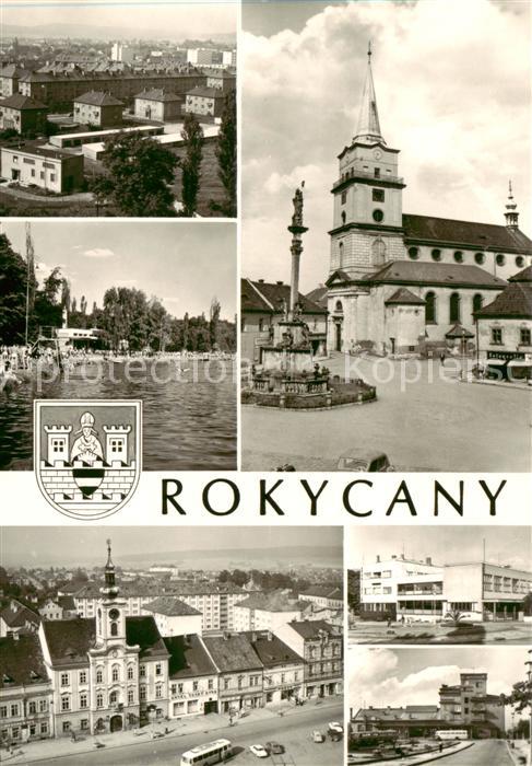 Rokycany Rokitzan CZ Orts und Teilansichten Kirche