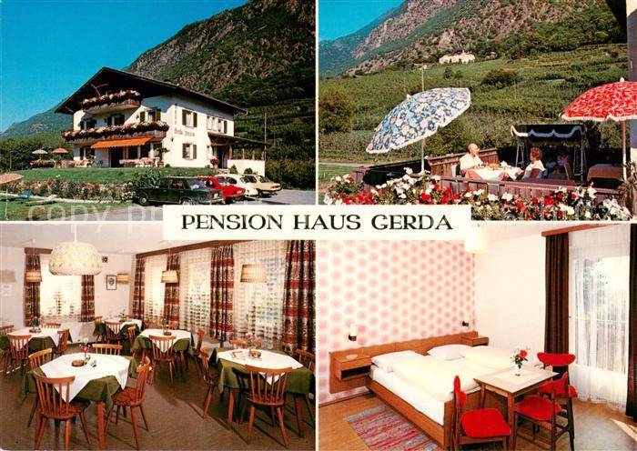 Kastelbell Galsaun Suedtirol IT Pension Haus Gerda Terrasse Gaststube Zimmer