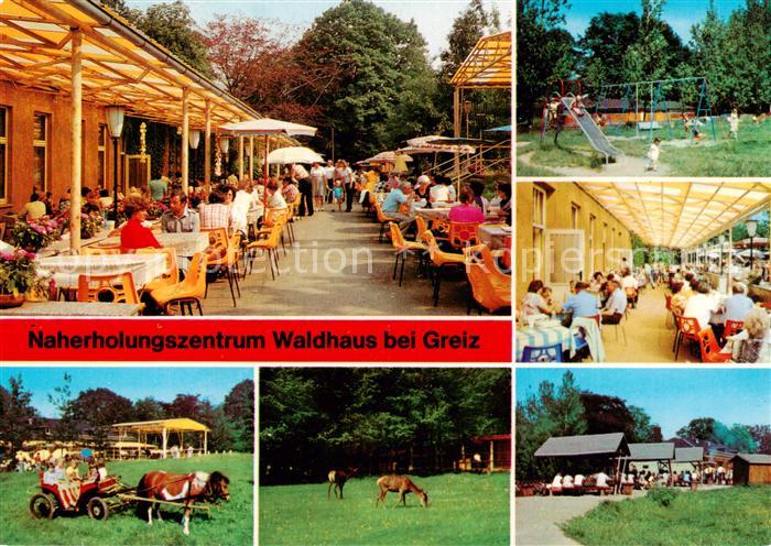 Greiz Thueringen Naherholungszentrum Waldhaus Freiterrasse Spielplatz Ponykutsch