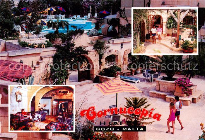 Gozo Malta Cornucopia Hotel Pool Landschaft Gastraeume