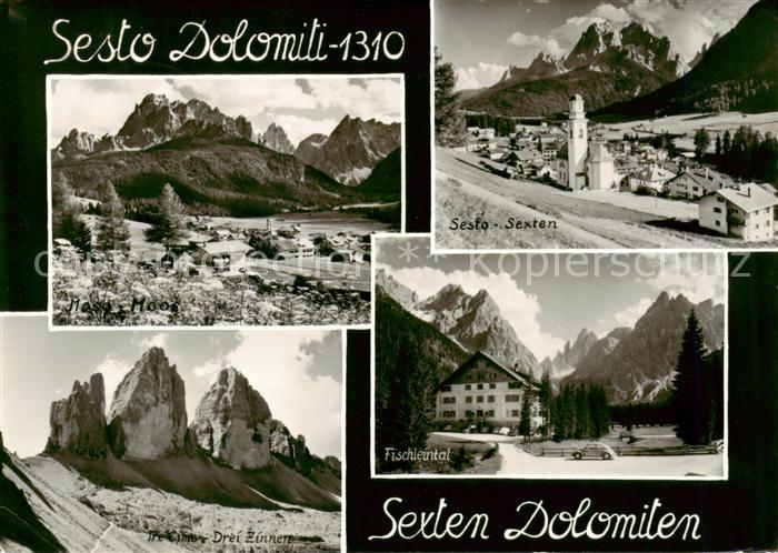 Sexten Sesto Suedtirol IT Panorama Drei Zinnen Fischleintal Ortsansicht