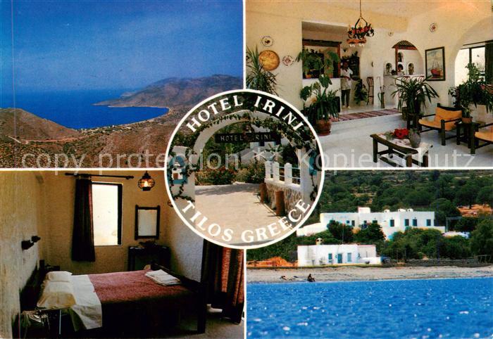 Tilos Rhodos Greece Hotel Irini Gaststube Zimmer Panorama Schwimmbad