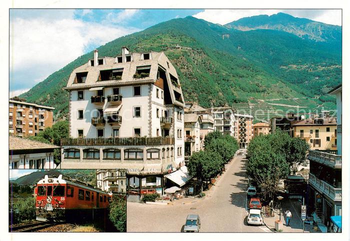 Tirano Lombardia IT Piazza Stazione Partenza ferrovia retica