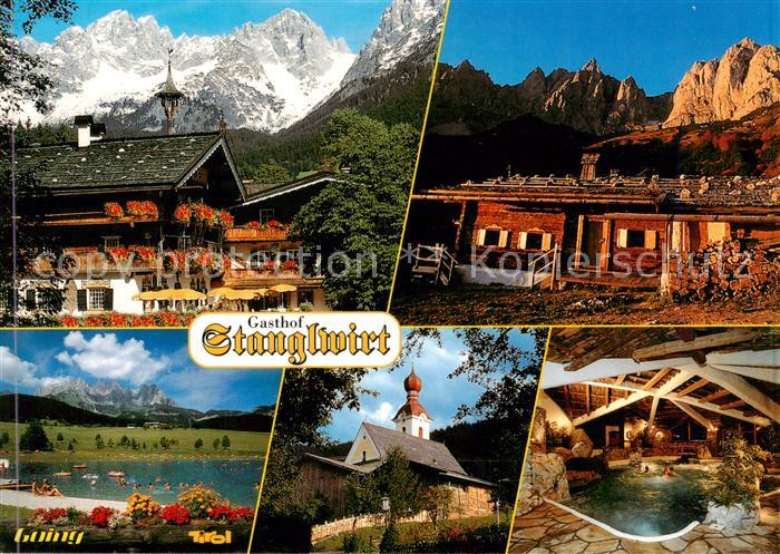 Going Ellmau Wilden Kaiser Tirol AT Gasthof Stanglwirt Panorama Gondelteich Kirc