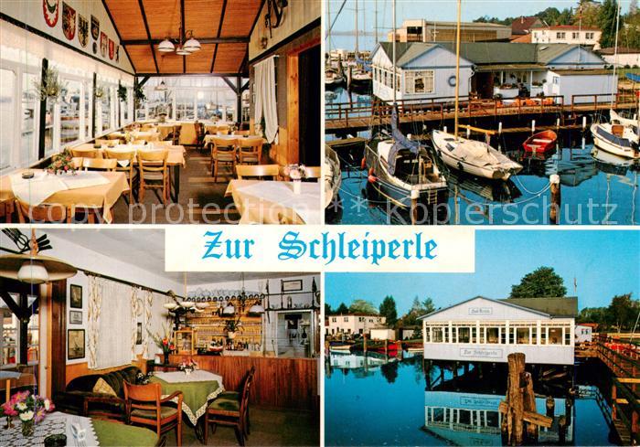 Bad Arnis Schlei Cafe Restaurant Zur Schleiperle Gastraeume Bootsliegeplatz