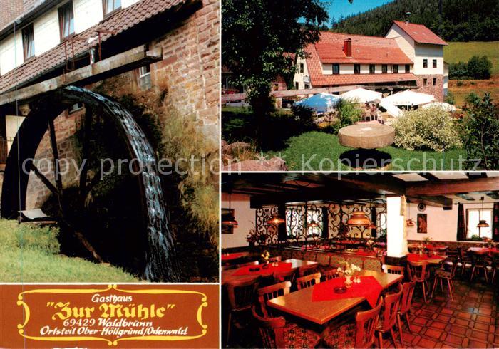 Waldbrunn Odenwald Gasthaus Zur Muehle Gastraum Garten