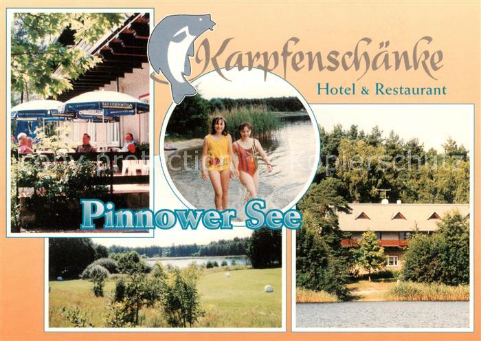 Pinnow-Heideland Hotel Restaurant Karpfenschaenke Blick zum Pinnower See