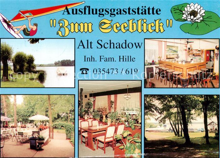 Alt-Schadow Maerkische Heide Ausflugsgaststaette zum Seeblick Gastraum Terrasse