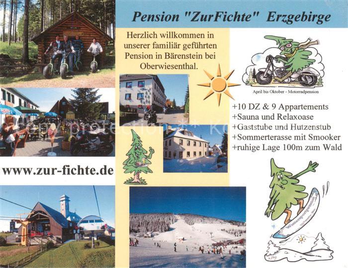 Baerenstein Annaberg-Buchholz Pension zur Fichte Wintersportplatz Erzgebirge