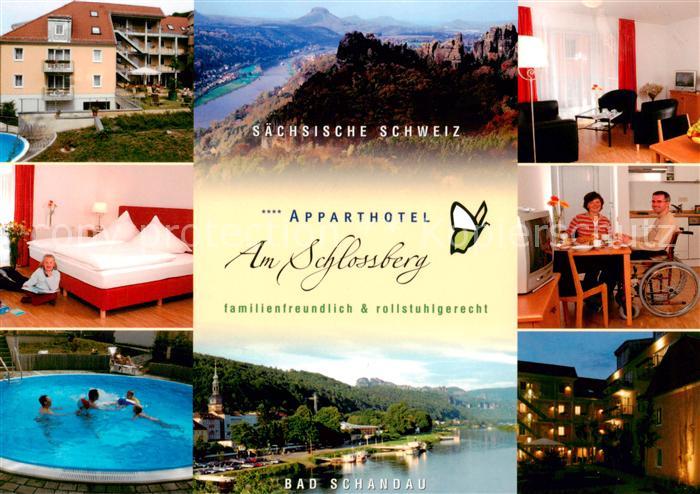 Bad Schandau Apparthotel am Schlossberg Panorama Saechsische Schweiz