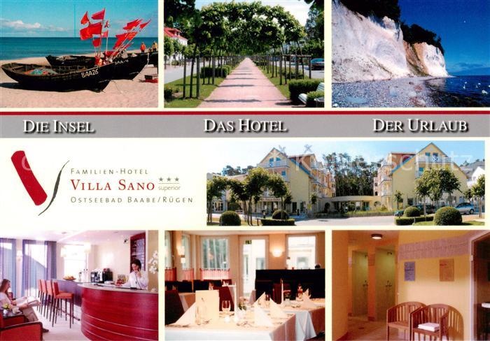 Baabe Ostseebad Ruegen Fischerboote am Ostseestrand Strandallee Kreidefelsen Hot