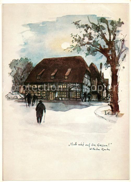 Holzminden Weser Hotel Kellers Krug Kuenstlerkarte