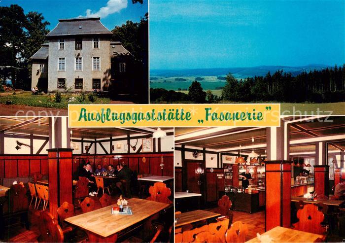Schwarzburg Thueringer Wald Ausflugsgaststaette Fasanerie Gaststube Landschaftsp