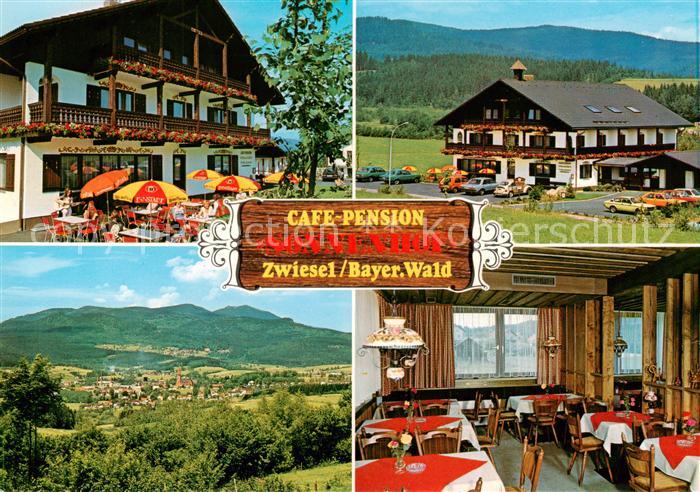 Zwiesel  Niederbayern Cafe Pension Sonnenhof im Bayerischen Wald Panorama