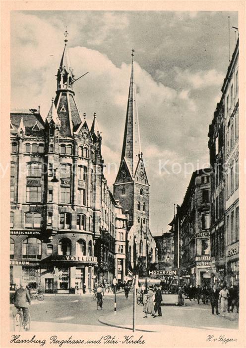 HAMBURG  CITY Bergstrasse und Petri-Kirche
