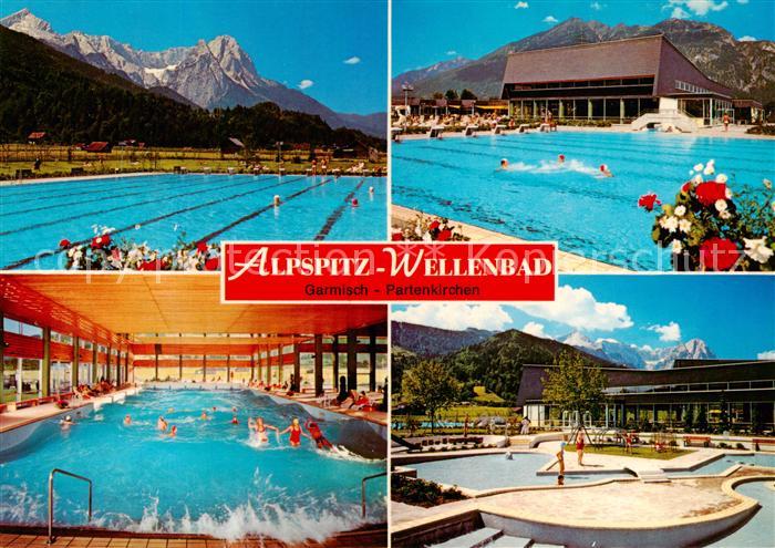 GARMISCH-PARTENKIRCHEN Bayern Alpspitz-Wellenbad Freibad Alpenblick Huber Karte