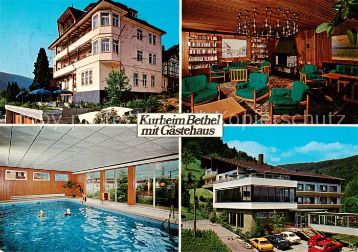 Wildbad Schwarzwald Kurheim Bethel mit Gaestehaus Gastraum Hallenbad