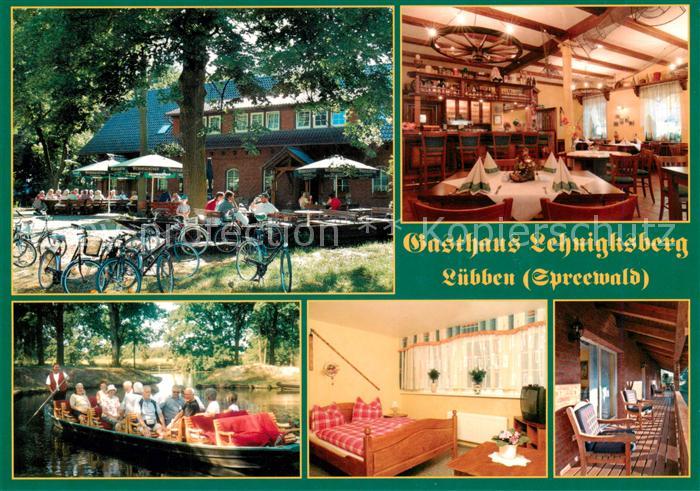 Luebben Spreewald Gasthaus Lehnigksberg Terrasse Gastraum Zimmer Bootspartie
