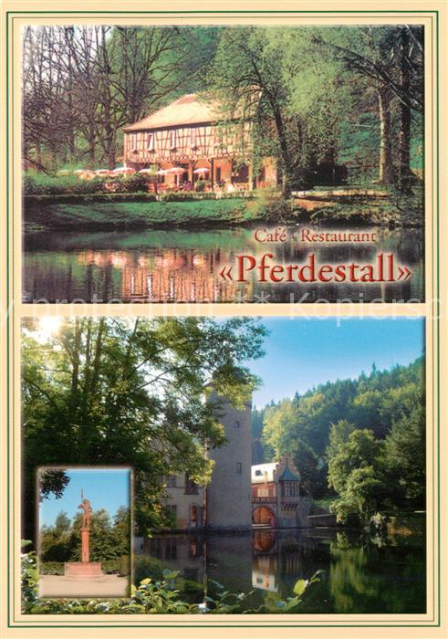 Mespelbrunn Cafe Restaurant Pferdestall Wasserschloss Denkmal