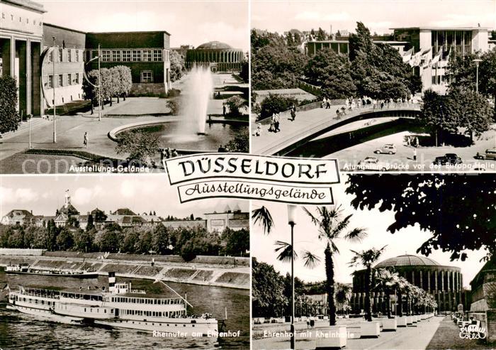 DuessELDORF  CITY Ausstellungs Gelaende Bruecke vor der Europahalle Rheinufer am