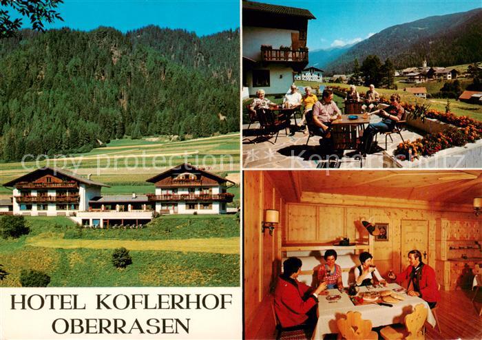Oberrasen Hotel Koflerhof Terrasse Gaststube