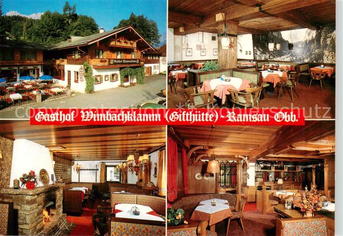 Ramsau  Berchtesgaden Gasthof Wimbachklamm Gastraeume Kaminzimmer