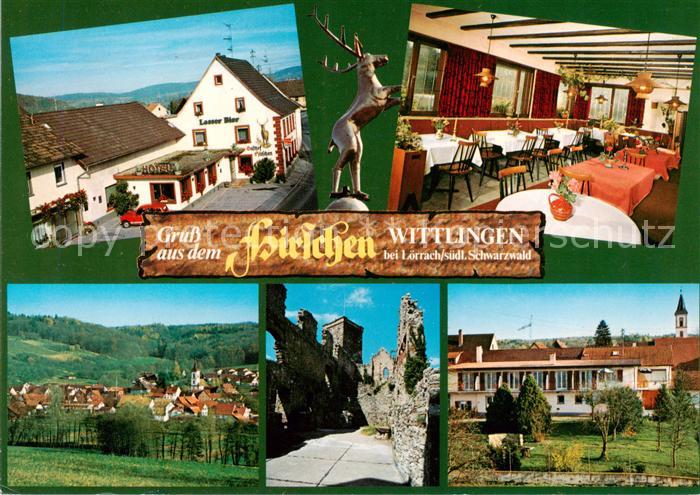 Wittlingen Baden Hotel Gasthaus Hirschen Gastraum Panorama Burgruine