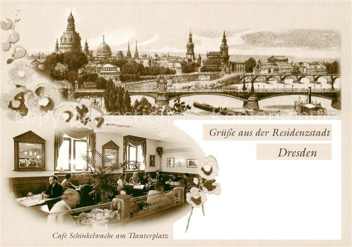 Dresden Elbe Panorama Cafe Schinkelwache am Theaterplatz