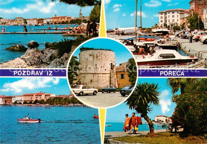 Porec Croatia Strandpartien Bootshafen Runder Turm