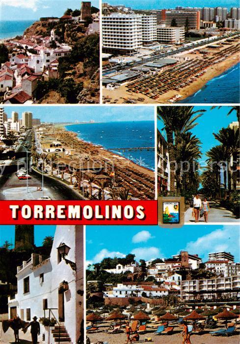 Torremolinos ES Fliegeraufnahmen Strandpartien Palmenallee Ortsansicht