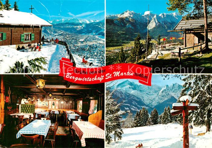 GARMISCH-PARTENKIRCHEN Bayern Bergwirtschaft St Martin Sonnenterrasse Gaststube