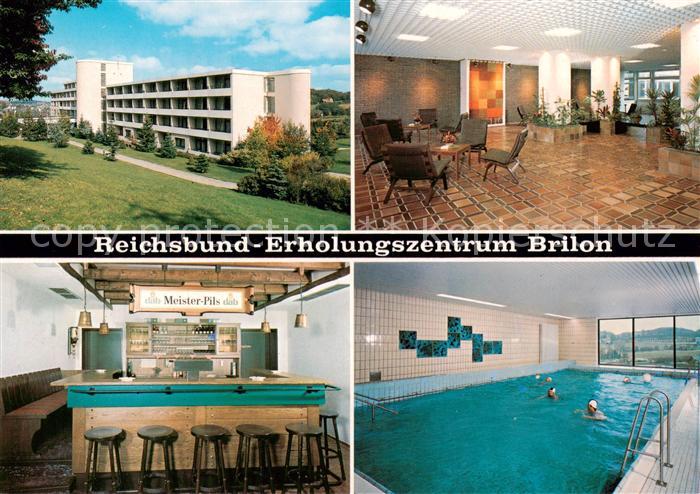 Brilon Hochsauerlandkreis NRW Reichsbund Erholungszentrum Brilon Foyer Bar Halle