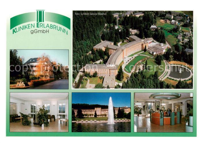 Erlabrunn Erzgebirge Kliniken Erlabrunn Fliegeraufnahme Foyer Rezeption Fontaene