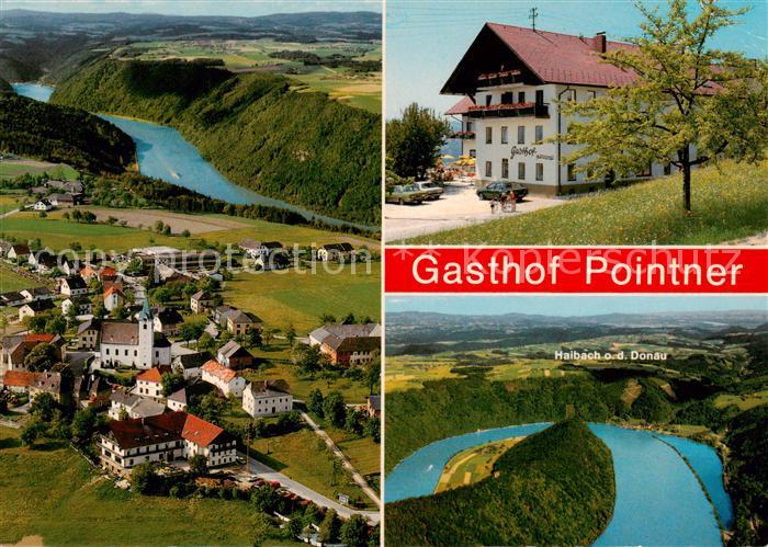 Haibach Donau Oberoesterreich AT Fliegeraufnahmen Gasthof Pointner Donauschleife