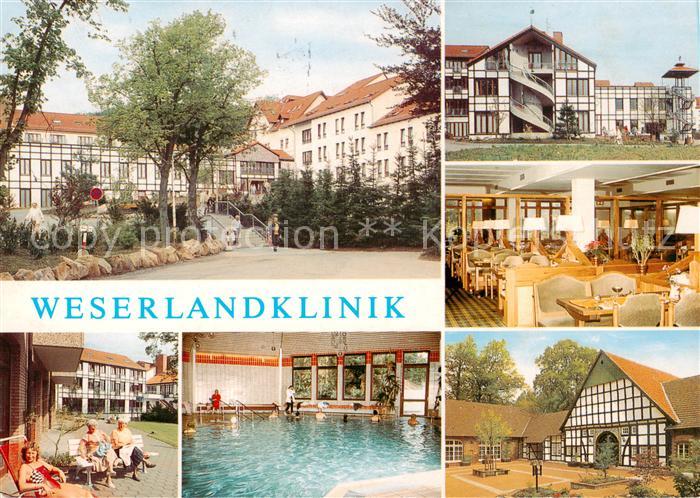 Bad Seebruch Vlotho Weserlandklinik Speisesaal Terrasse Hallenbad Fachwerkhaus