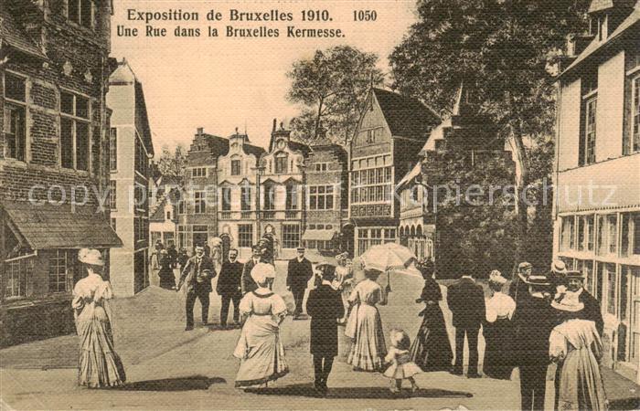 Exposition Bruxelles 1910 Une rue dans la Bruxelles Kermesse