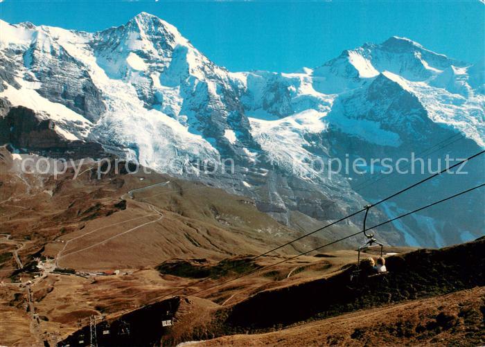Sessellift Chairlift Telesiege Kleine Schneidegg Schweiz Moench Jungfrau