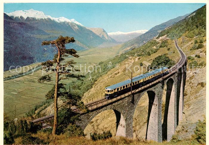 Eisenbahn Railway Chemin de Fer Wallis Schweiz Blue Arrow