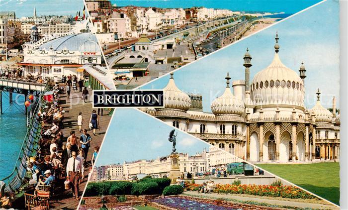 Brighton  East Sussex UK Seafront The West Pier Royal Pavilion The Sunken Garden