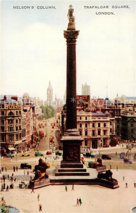 London  UK Nelsons Column Trafalgar Square