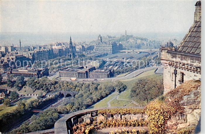 Edinburgh  Scotland UK Panoramic view Edinburgh Castle