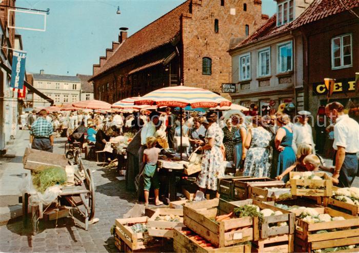 Randers DK Markt mit dem Heiliggeisthaus